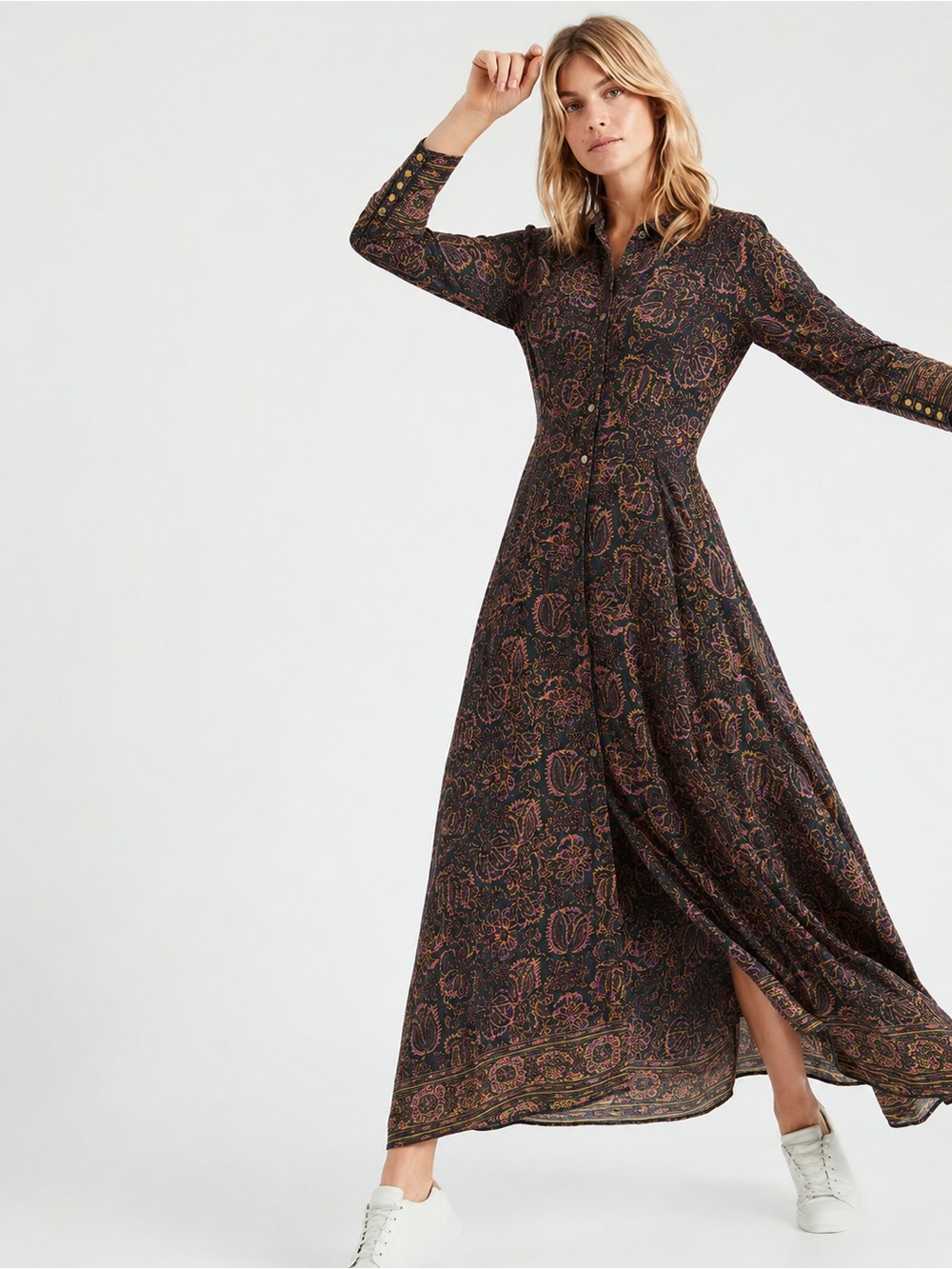 Free People-Maribelle long sleeve midi dress / duster